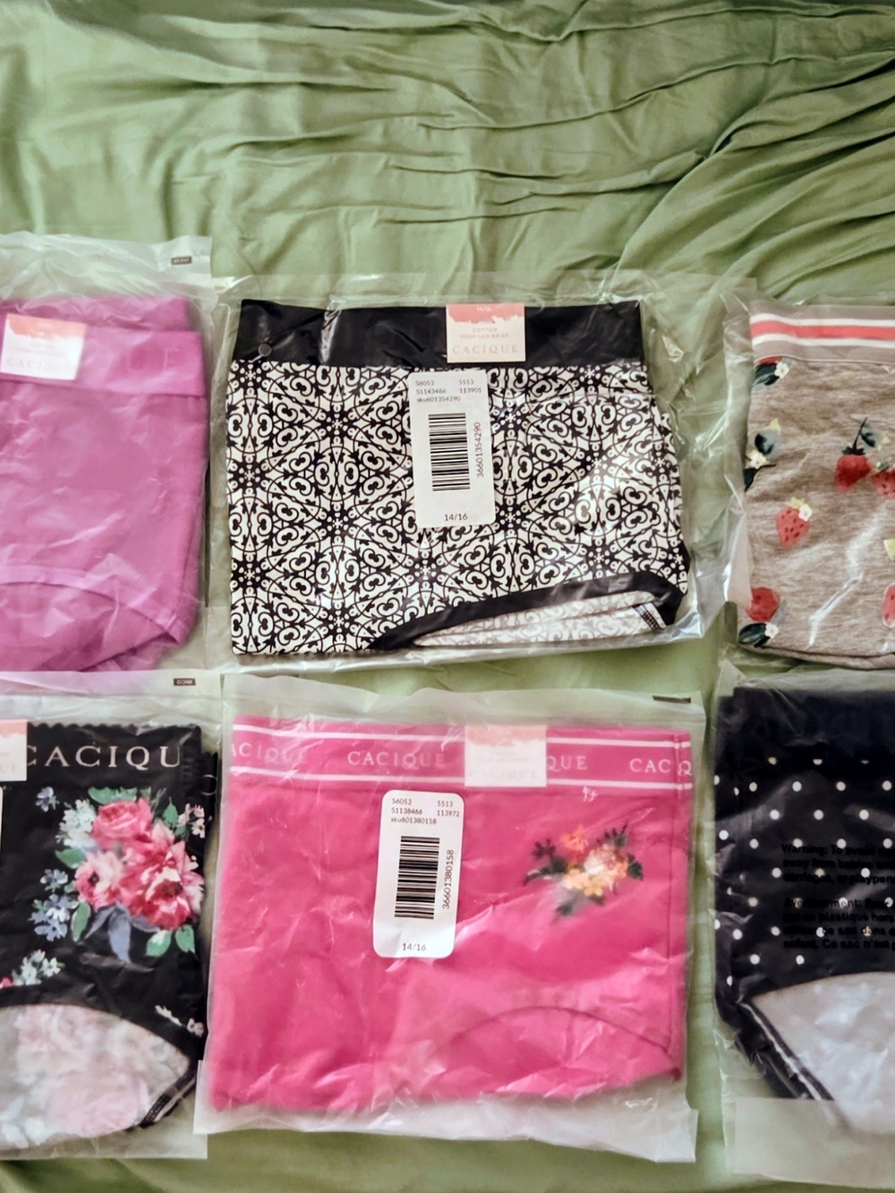 Cacique Lane Bryant 6 Pairs 14/16 High Leg Brief Panties